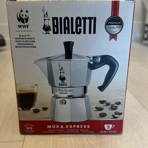Brand new Bialetti ® Moka Aluminum 3-Cup Espresso Maker